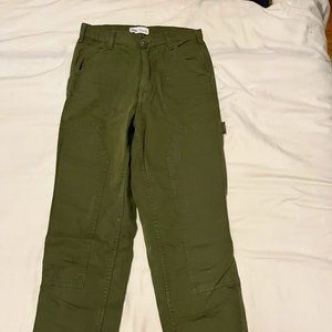 Green Utility-Style Skinny Jeans